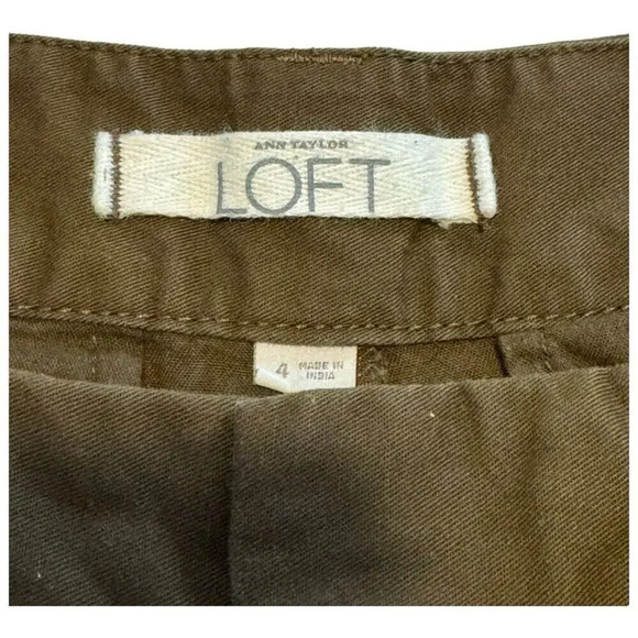 Ann Taylor LOFT Women’s Size 4 Greenish Brown Marisa‎ Twill Shorts - Picture 4 of 5
